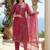 Women Floral Embroidered Regular Thread Work Liva Kurta with Trousers & With Dupatta