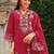 Women Floral Embroidered Regular Thread Work Kurta with Trousers & With Dupatta