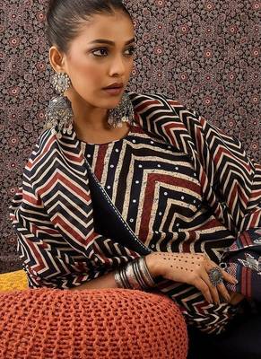 Women Ethnic Motifs Printed Regular  Cotton Kurta with Trousers & With Dupatta 2