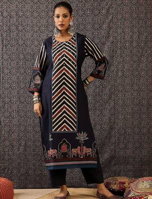 Women Ethnic Motifs Printed Regular  Cotton Kurta with Trousers & With Dupatta 5