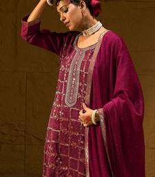 Floral Embroidered Straight Kurta With Trousers And Dupatta