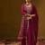 Floral Embroidered Straight Kurta With Trousers And Dupatta