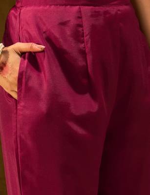 Floral Embroidered Straight Kurta With Trousers And Dupatta 4