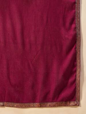 Floral Embroidered Straight Kurta With Trousers And Dupatta 5