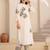 Floral Embroidered Mandarin Collar Pure Cotton A Line Kurta With Trousers