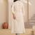 Floral Embroidered Mandarin Collar Pure Cotton A Line Kurta With Trousers