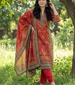Women Ethnic Motifs Printed Regular Sequinned Pure Cotton Kurta with Trousers & With Dupatta