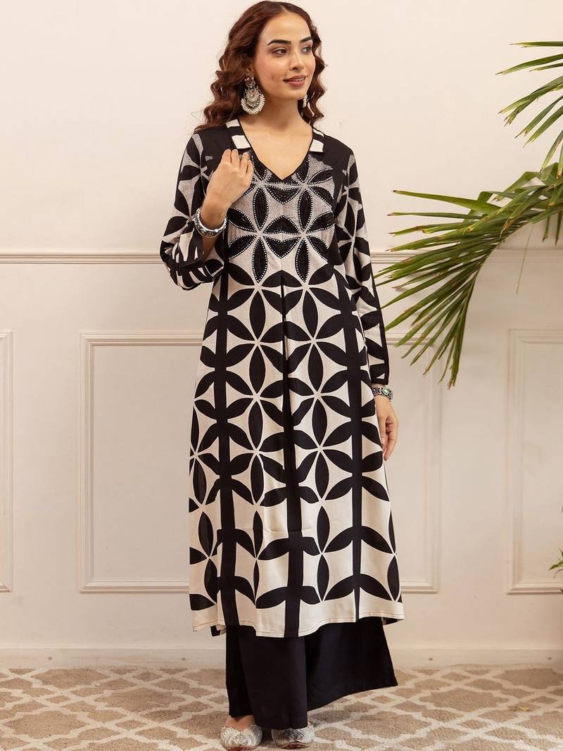 Women Printed Regular Kurta with Palazzos