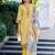 Women Floral Embroidered Thread Work Linen Kurta with Trousers & With Dupatta
