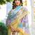 Women Floral Embroidered Thread Work Linen Kurta with Trousers & With Dupatta