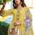 Women Floral Embroidered Thread Work Linen Kurta with Trousers & With Dupatta
