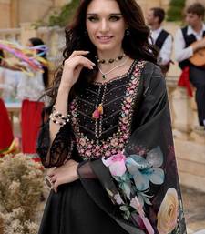 Floral Yoke Design Thread Work A-Line Kurta With Trousers & Dupatta