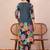 Women Floral Printed Regular Thread Work  Cotton Kurta with Palazzos & With Dupatta