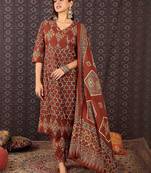Women Ethnic Motifs Printed Regular Pure Cotton Kurta Trousers With Dupatta