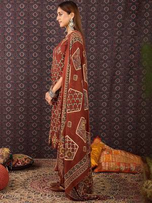 Women Ethnic Motifs Printed Regular Pure Cotton Kurta Trousers With Dupatta 3