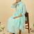 women floral embroidered cotton kurta with trousers & dupatta