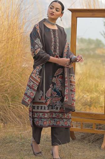 Women Ethnic Motifs Printed Regular Sequinned  Cotton Kurta with Trousers & With Dupatta