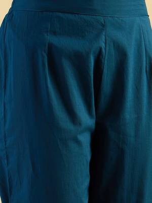 Ethnic Motifs Printed  Cotton Straight Kurta With Trousers & Dupatta 3