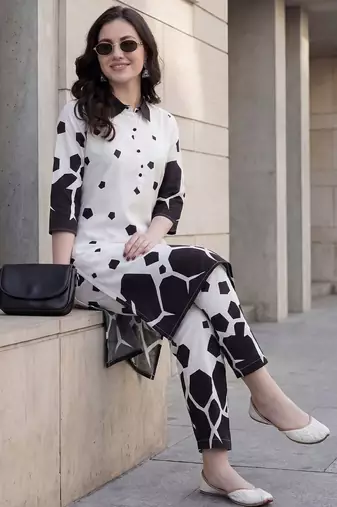 Women Printed Regular Pure Cotton Kurta with Palazzos