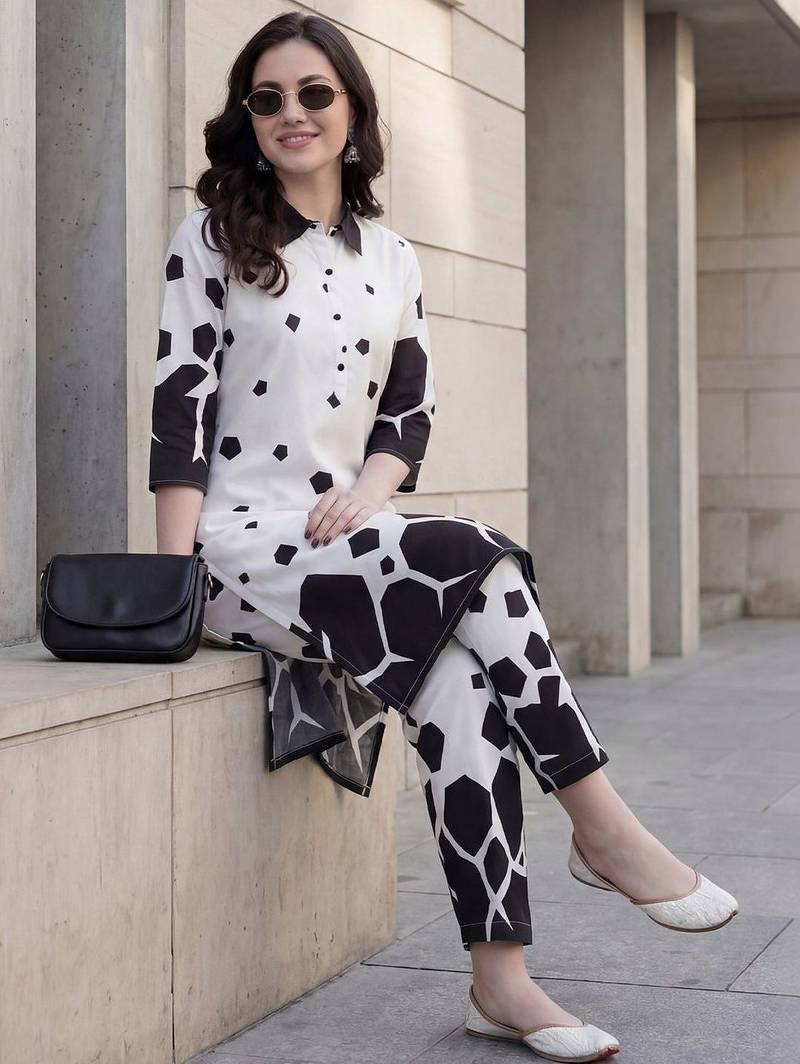Women Printed Regular Pure Cotton Kurta with Palazzos