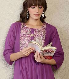 Floral Embroidered Thread Work Pure Cotton A-Line Kurta With Trousers