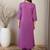 Floral Embroidered Thread Work Pure Cotton A-Line Kurta With Trousers
