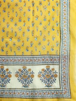 Floral Printed Regular Pure Cotton Kurta with Trousers & Dupatta 5