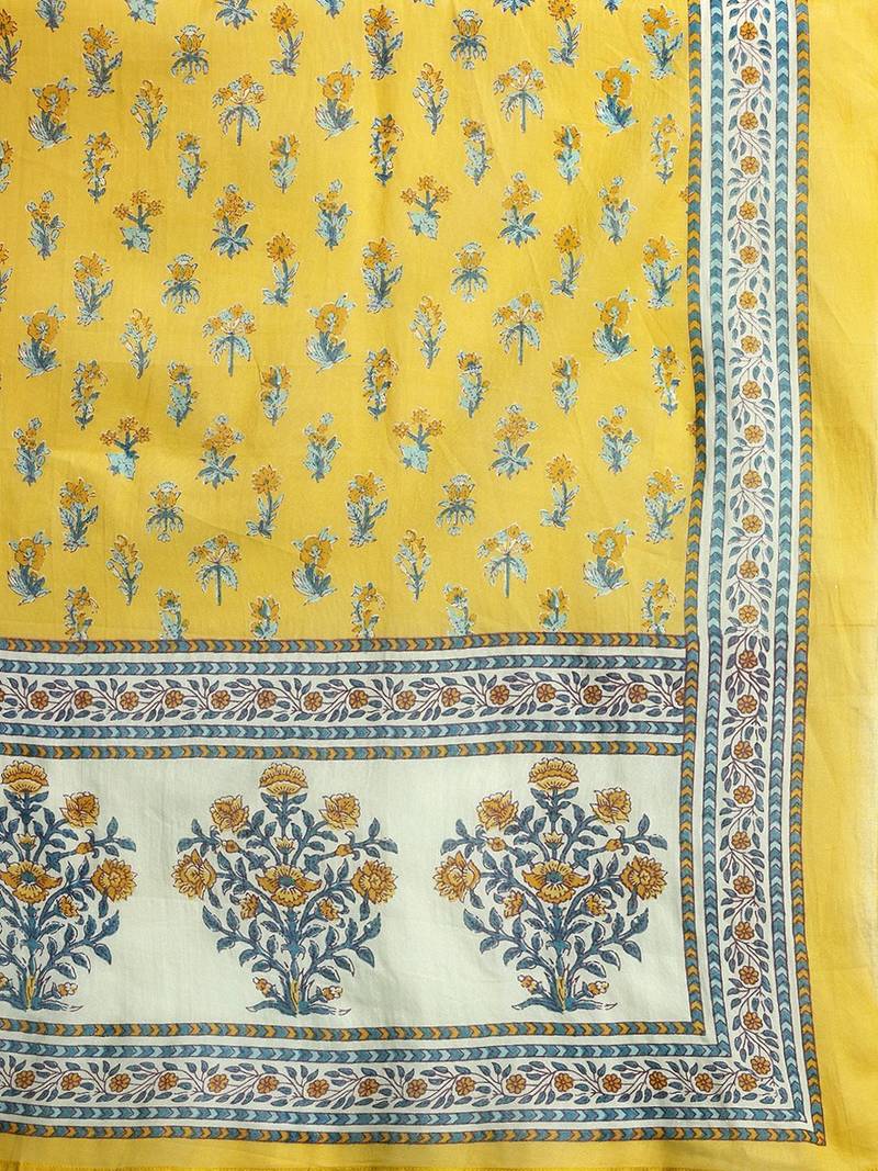 Floral Printed Regular Pure Cotton Kurta with Trousers & Dupatta