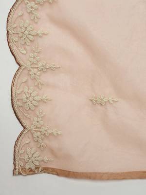 Floral Embroidered Thread Work Straight Kurta With Trousers & Dupatta 5