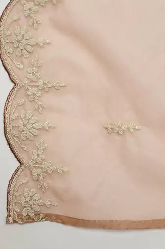 Floral Embroidered Thread Work Straight Kurta With Trousers & Dupatta