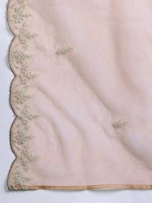 Floral Embroidered Thread Work Kurta With Trousers & Dupatta 4