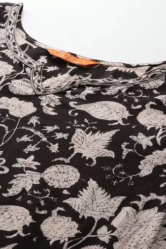 Floral Printed Pure Cotton Kurta with Salwar & With Dupatta