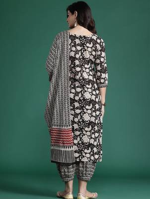 Floral Printed  Cotton Kurta with Salwar & With Dupatta 7