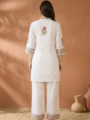 Women Ethnic Motifs Printed Regular Pure Cotton Kurta with Palazzos 3