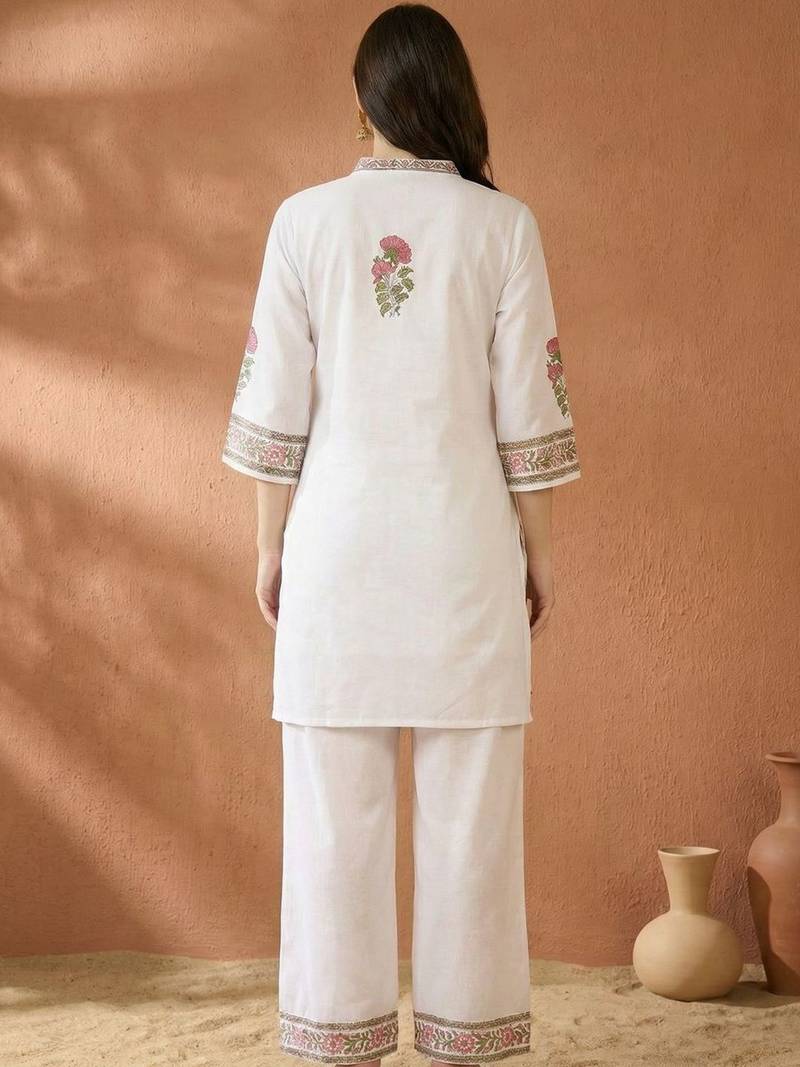 Women Ethnic Motifs Printed Regular Pure Cotton Kurta with Palazzos