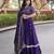 Purple Glori Satin Katchi Zari Embroidery Work Blouse With Flared Lehenga and Dupatta