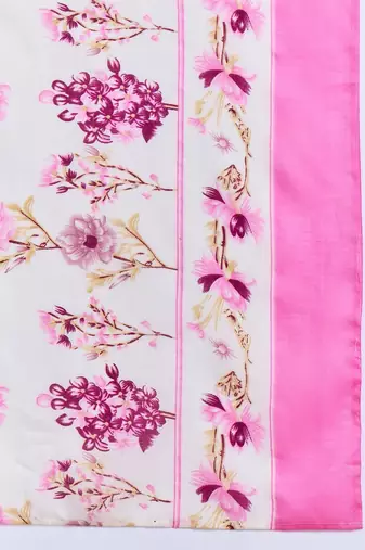 Women Floral Printed Regular Thread Work Pure Cotton Kurta with Trousers & With Dupatta