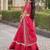 Pink Glori Satin Katchi Zari Embroidery Work Blouse With Flared Lehenga and Dupatta