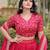 Pink Glori Satin Katchi Zari Embroidery Work Blouse With Flared Lehenga and Dupatta