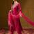 Ethnic Motifs Yoke Design Straight Zari Liva Kurta with Trousers & Dupatta
