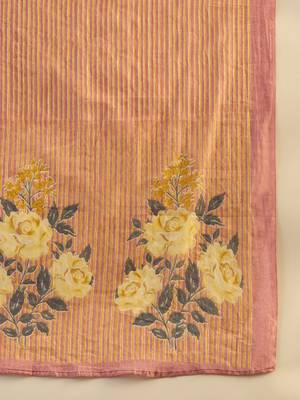 Floral Printed Embellished  Cotton Straight Kurta with Trouser And Dupatta 4