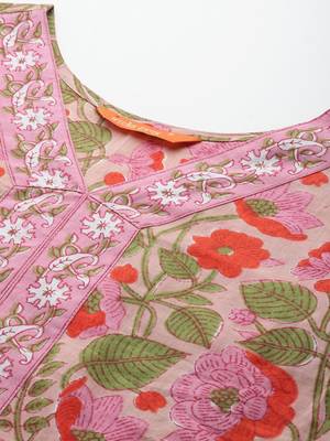 Floral Printed  Cotton Kurta with Salwar & With Dupatta 2