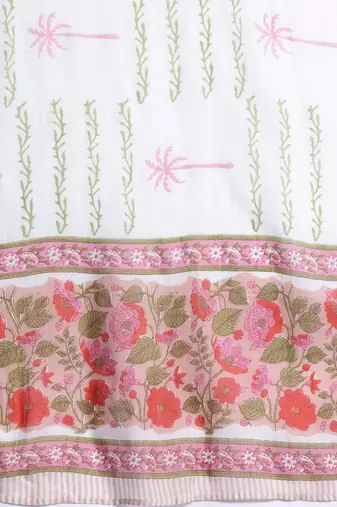 Floral Printed  Cotton Kurta with Salwar & With Dupatta