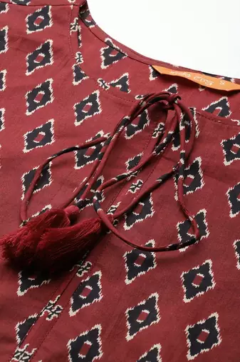 Ethnic Motifs Printed Pure Cotton Kurta with Trousers