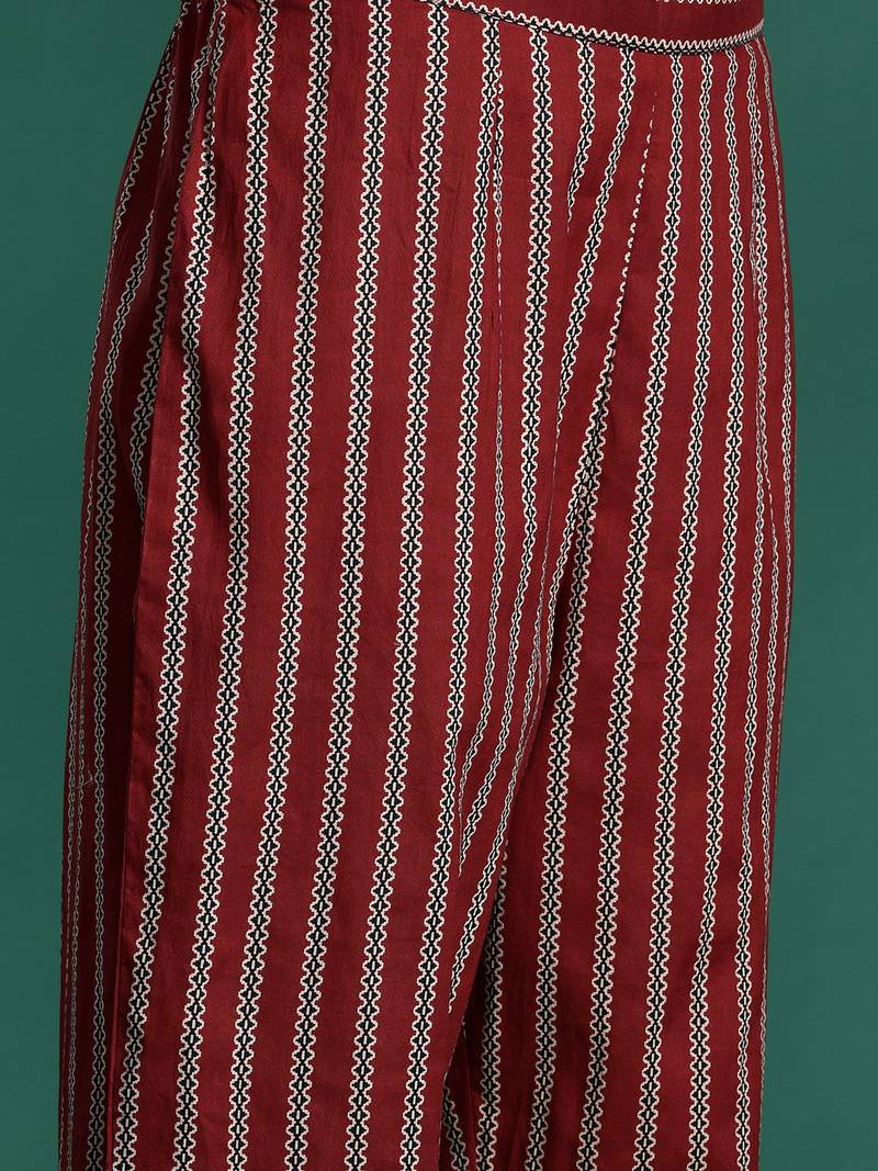 Ethnic Motifs Printed Pure Cotton Kurta with Trousers