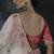 Off-white tissue silk blend embroidered saree with pink blouse