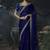Royal blue tissue silk blend embroidered saree with blouse