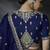 Royal blue tissue silk blend embroidered saree with blouse
