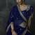 Royal blue tissue silk blend embroidered saree with blouse