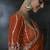 Orange tissue silk blend embroidered saree with blouse